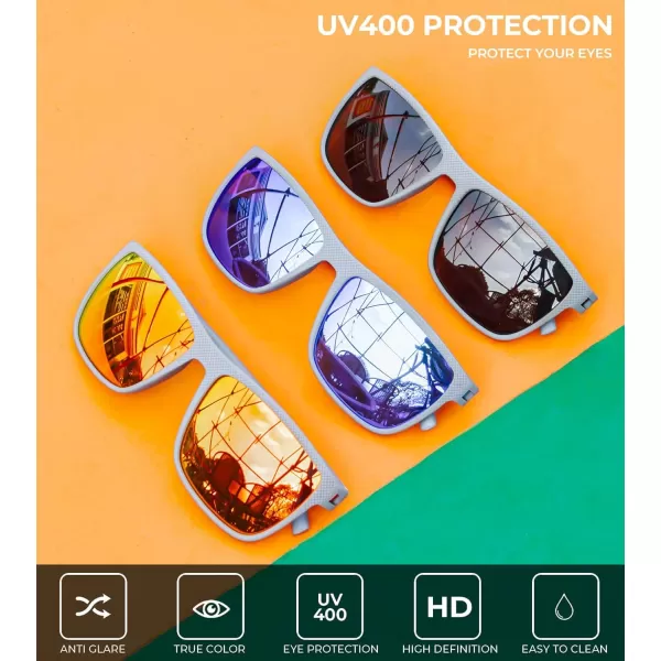 KALIYADI Polarized Sunglasses for Men Lightweight Sun Glasses with UV Protection for Driving Fishing Golf3 Pack Z Frame Greylens BlackDark BlueRed