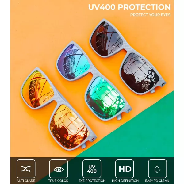 KALIYADI Polarized Sunglasses for Men Lightweight Sun Glasses with UV Protection for Driving Fishing Golf3 Pack Z Frame Greylens BlackGreenRed