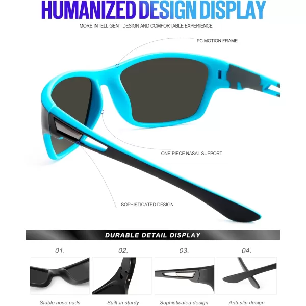 KALIYADI Polarized Sunglasses for Men Sports Sun Glasses for Driving Cycling Fishing with UV protection2 Pack Ice BlueGreen