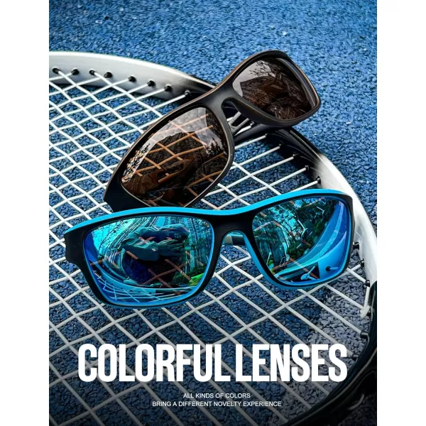 KALIYADI Polarized Sunglasses for Men Sports Sun Glasses for Driving Cycling Fishing with UV protection2 Pack Matt BlackBrown