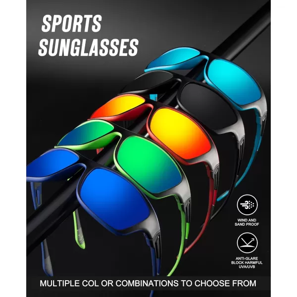 KALIYADI Polarized Sunglasses for Men Sports Sun Glasses for Driving Cycling Fishing with UV protectionMatte BlackBrownSliver