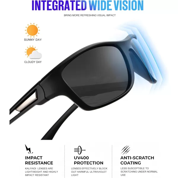 KALIYADI Polarized Sunglasses for Men Sports Sun Glasses for Driving Cycling Fishing with UV protectionMatte BlackMatte BlackMatte Black