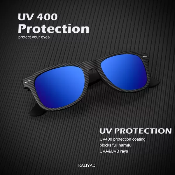 KALIYADI Polarized Sunglasses for Men and Women Matte Finish Sun glasses Color Mirror Lens UV Blocking 3 PackBlack Striped FrameblackDark BlueRed