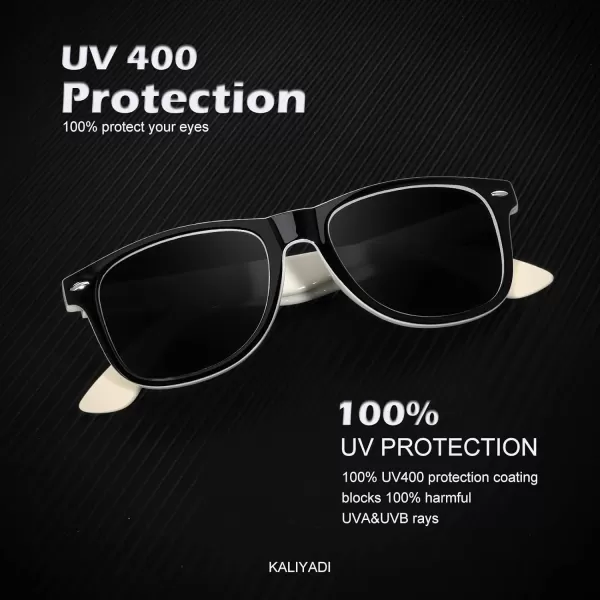 KALIYADI Polarized Sunglasses for Men and Women Matte Finish Sun glasses Color Mirror Lens UV Blocking 3 PackBlackBrownWhite Black