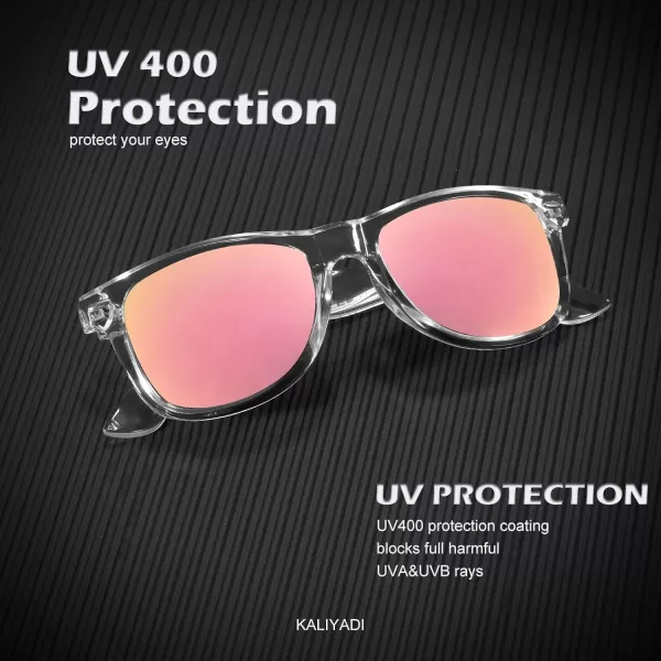 KALIYADI Polarized Sunglasses for Men and Women Matte Finish Sun glasses Color Mirror Lens UV Blocking 3 PackBlackCrystal BrownPink