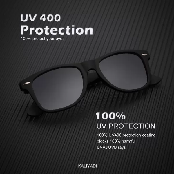 KALIYADI Polarized Sunglasses for Men and Women Matte Finish Sun glasses Color Mirror Lens UV Blocking 3 PackBlackGradient GreyTortoise