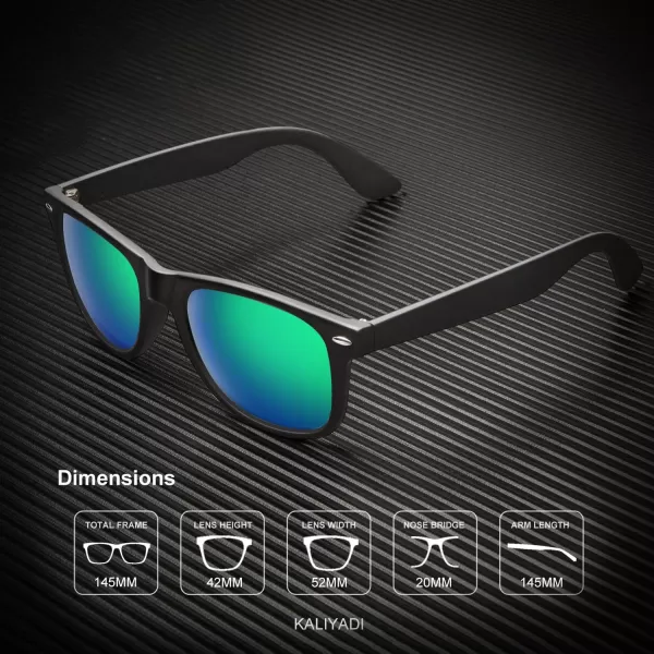 KALIYADI Polarized Sunglasses for Men and Women Matte Finish Sun glasses Color Mirror Lens UV Blocking 3 PackBlackGreenNight Vision
