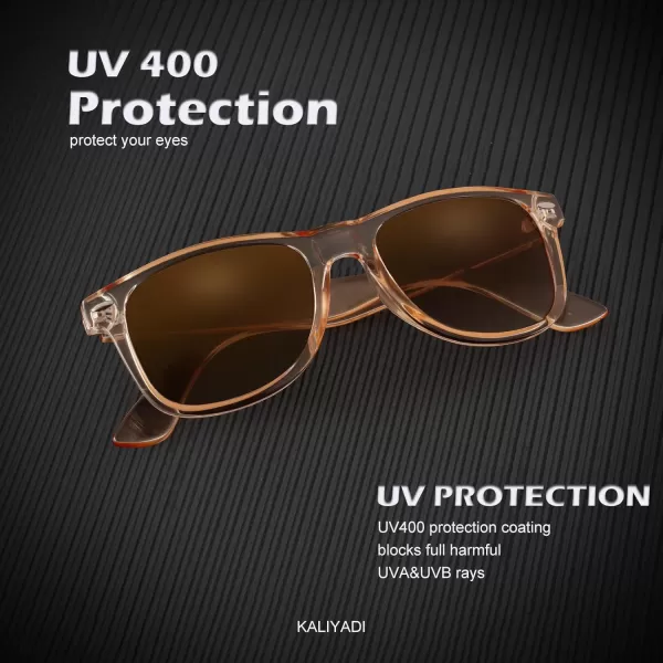 KALIYADI Polarized Sunglasses for Men and Women Matte Finish Sun glasses Color Mirror Lens UV Blocking 3 PackBlackLeopard BrownCrystal Brown