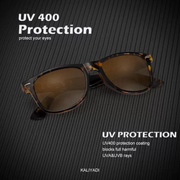 KALIYADI Polarized Sunglasses for Men and Women Matte Finish Sun glasses Color Mirror Lens UV Blocking 3 PackBlackLeopard BrownCrystal Brown
