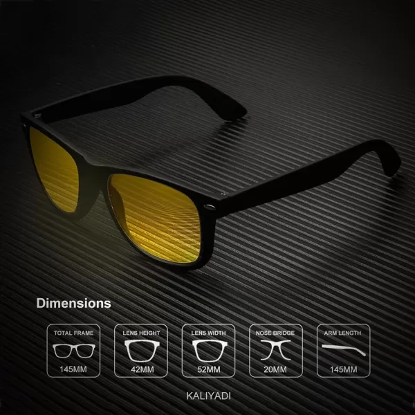 KALIYADI Polarized Sunglasses for Men and Women Matte Finish Sun glasses Color Mirror Lens UV Blocking 3 PackBlackRedNight Vision