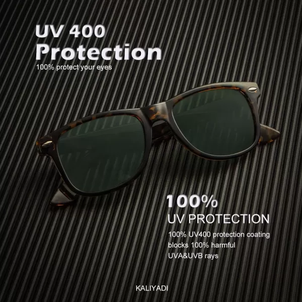 KALIYADI Polarized Sunglasses for Men and Women Matte Finish Sun glasses Color Mirror Lens UV Blocking 3 PackBlackTortoiseBrown