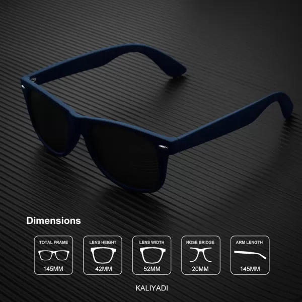 KALIYADI Polarized Sunglasses for Men and Women Matte Finish Sun glasses Color Mirror Lens UV Blocking 3 PackDark Blue Frame  BlackIce BlueG15