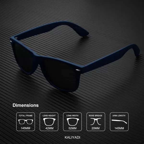 KALIYADI Polarized Sunglasses for Men and Women Matte Finish Sun glasses Color Mirror Lens UV Blocking 3 PackDark Blue Frame  BlackIce BlueRed