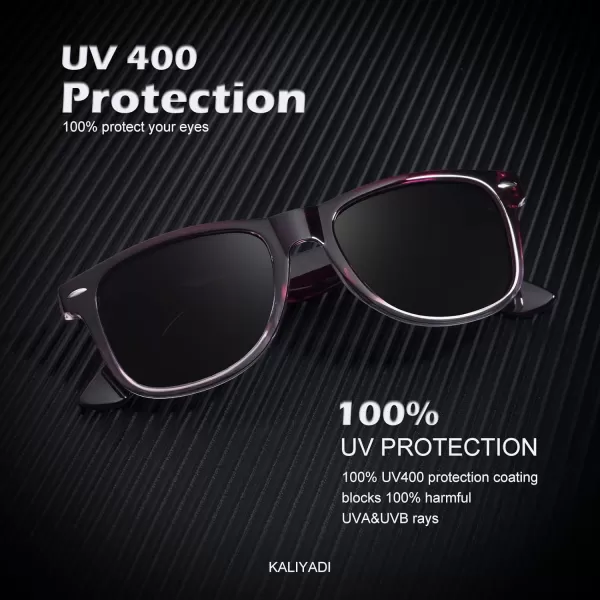 KALIYADI Polarized Sunglasses for Men and Women Matte Finish Sun glasses Color Mirror Lens UV Blocking 3 PackGlossy BlackGradient PurpleGradient Blue