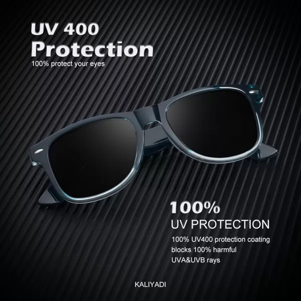 KALIYADI Polarized Sunglasses for Men and Women Matte Finish Sun glasses Color Mirror Lens UV Blocking 3 PackGlossy BlackGradient PurpleGradient Blue