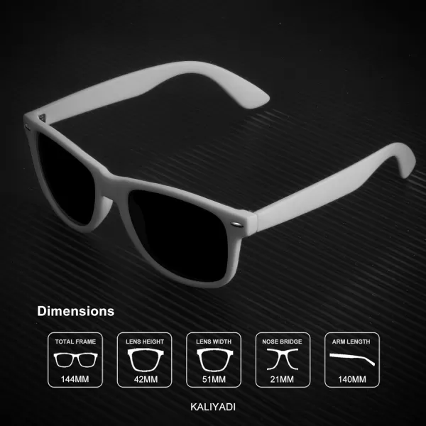 KALIYADI Polarized Sunglasses for Men and Women Matte Finish Sun glasses Color Mirror Lens UV Blocking 3 PackWhite GreyWhite GreenWhite Red