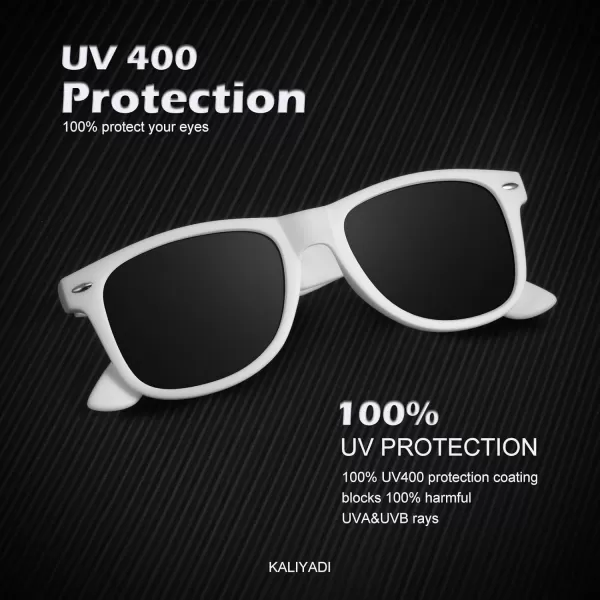 KALIYADI Polarized Sunglasses for Men and Women Matte Finish Sun glasses Color Mirror Lens UV Blocking 3 PackWhite GreyWhite GreenWhite Red