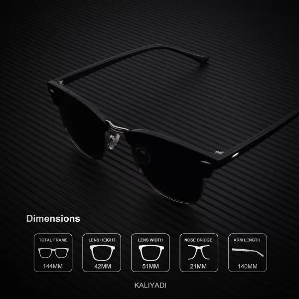 KALIYADI Polarized Sunglasses for Men and Women SemiRimless Frame Driving Sun glasses UV BlockingA032 Pack Matte Tortoise  Blue  Golden Rim  Matte Black  Black  Silver Rim