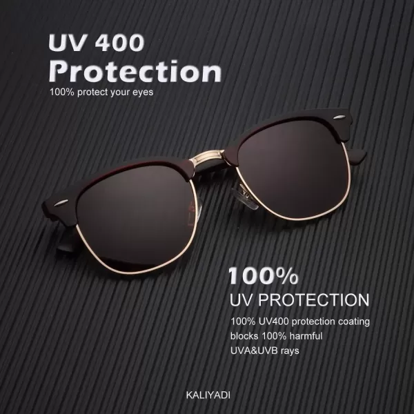 KALIYADI Polarized Sunglasses for Men and Women SemiRimless Frame Driving Sun glasses UV BlockingA042 Pack Matte Brown  Brown  Golden Rim  Matte Black  Black  Silver Rim
