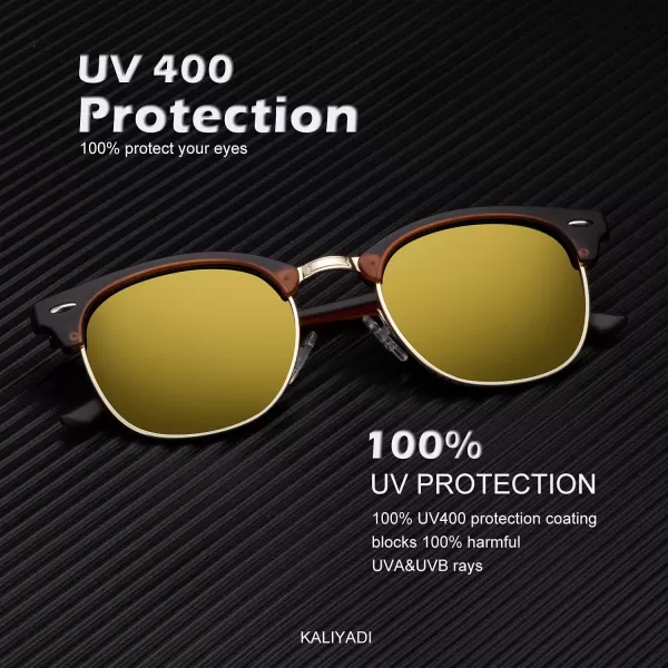 KALIYADI Polarized Sunglasses for Men and Women SemiRimless Frame Driving Sun glasses UV BlockingA182 Pack Matte Brown  Golden  Golden Rim  Matte Black  Black  Golden Rim