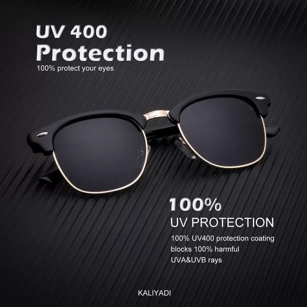 KALIYADI Polarized Sunglasses for Men and Women SemiRimless Frame Driving Sun glasses UV BlockingA182 Pack Matte Brown  Golden  Golden Rim  Matte Black  Black  Golden Rim