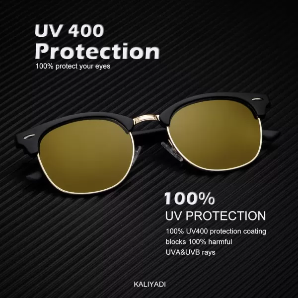 KALIYADI Polarized Sunglasses for Men and Women SemiRimless Frame Driving Sun glasses UV BlockingA202 Pack Matte Black  Black  Gold Rim  Matte Black  Gold  Gold Rim