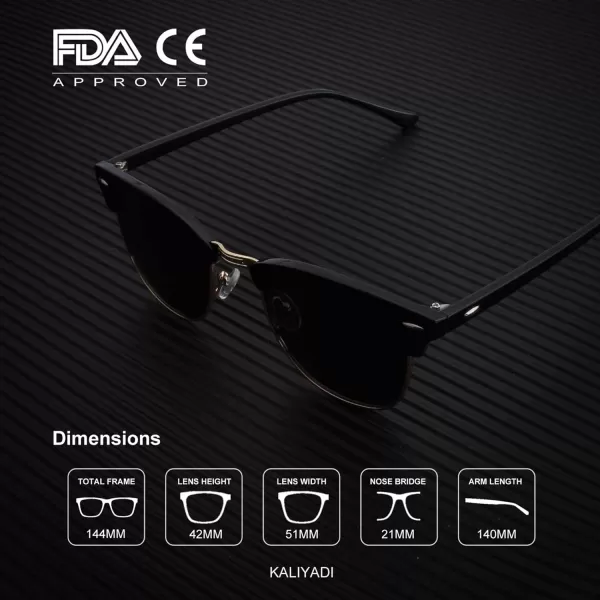 KALIYADI Polarized Sunglasses for Men and Women SemiRimless Frame Driving Sun glasses UV BlockingA212 Pack Glossy Black  Black  Gold Rim  Glossy Claret Tortoise  Gradient Black Red  Black Rim