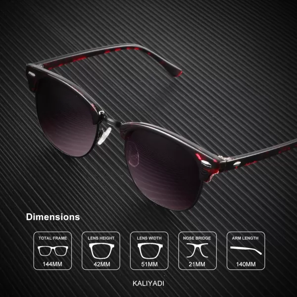 KALIYADI Polarized Sunglasses for Men and Women SemiRimless Frame Driving Sun glasses UV BlockingA212 Pack Glossy Black  Black  Gold Rim  Glossy Claret Tortoise  Gradient Black Red  Black Rim