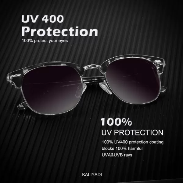 KALIYADI Polarized Sunglasses for Men and Women SemiRimless Frame Driving Sun glasses UV BlockingA222 Pack Glossy Black  Black  Gold Rim  Glossy White Tortoise  Gradient Purple Grey  Silver Rim
