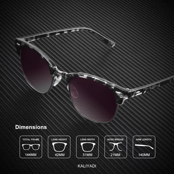 KALIYADI Polarized Sunglasses for Men and Women SemiRimless Frame Driving Sun glasses UV BlockingA222 Pack Glossy Black  Black  Gold Rim  Glossy White Tortoise  Gradient Purple Grey  Silver Rim