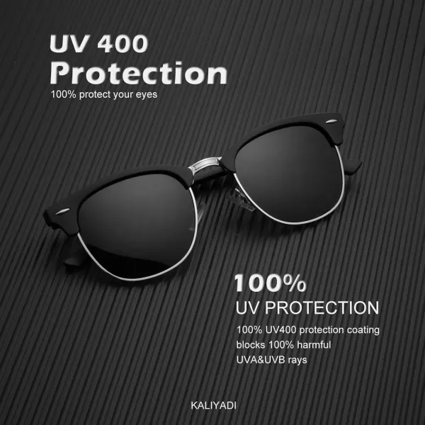 KALIYADI Polarized Sunglasses for Men and Women SemiRimless Frame Driving Sun glasses UV BlockingA232 Pack Matte Black  Black  Silver Rim  Glossy Blue Green Tortoise  Gradient Brown  Golden Rim