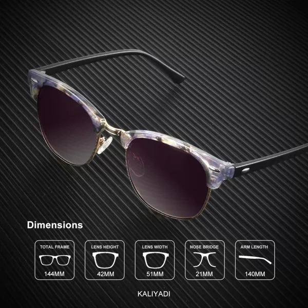 KALIYADI Polarized Sunglasses for Men and Women SemiRimless Frame Driving Sun glasses UV BlockingA252 Pack Matte Black  Black  Silver Rim  Glossy Purple Pink Tortoise  Gradient Purple Grey  Golden Rim