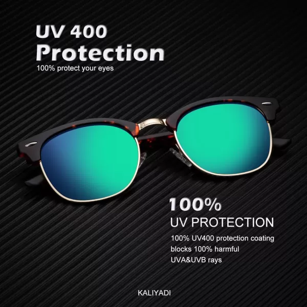 KALIYADI Polarized Sunglasses for Men and Women SemiRimless Frame Driving Sun glasses UV BlockingA262 Pack Matte Black  Black  Silver Rim  Matte Tortoise  Green  Gold Rim