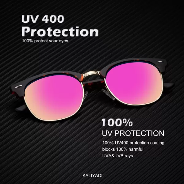 KALIYADI Polarized Sunglasses for Men and Women SemiRimless Frame Driving Sun glasses UV BlockingA272 Pack Matte Black  Black  Gold Rim  Matte Tortoise  Pink  Gold Rim