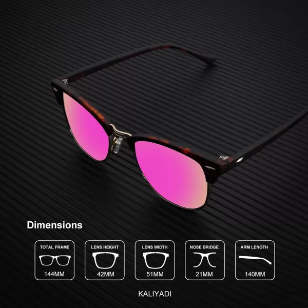 KALIYADI Polarized Sunglasses for Men and Women SemiRimless Frame Driving Sun glasses UV BlockingA272 Pack Matte Black  Black  Gold Rim  Matte Tortoise  Pink  Gold Rim