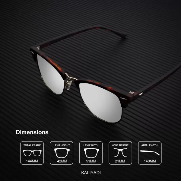 KALIYADI Polarized Sunglasses for Men and Women SemiRimless Frame Driving Sun glasses UV BlockingA282 Pack Matte Black  Black  Black Rim Matte Tortoise  Silver  Gold Rim
