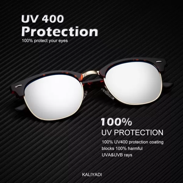KALIYADI Polarized Sunglasses for Men and Women SemiRimless Frame Driving Sun glasses UV BlockingA282 Pack Matte Black  Black  Black Rim Matte Tortoise  Silver  Gold Rim