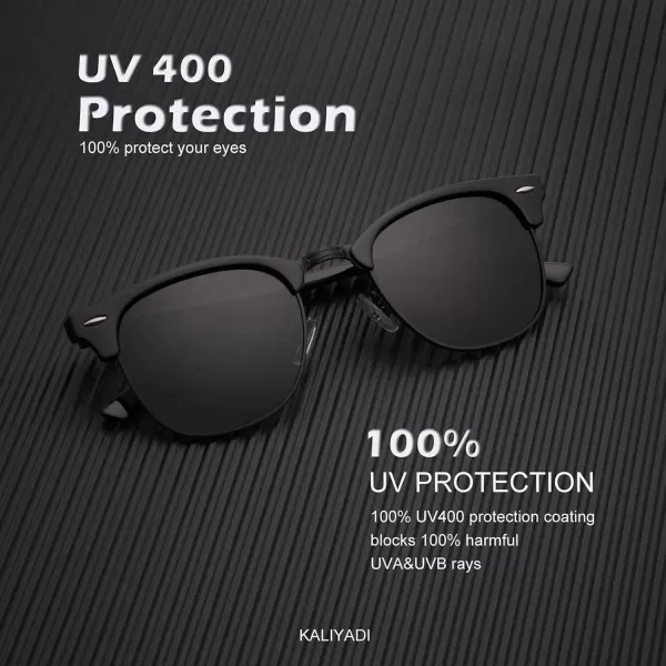 KALIYADI Polarized Sunglasses for Men and Women SemiRimless Frame Driving Sun glasses UV BlockingA282 Pack Matte Black  Black  Black Rim Matte Tortoise  Silver  Gold Rim