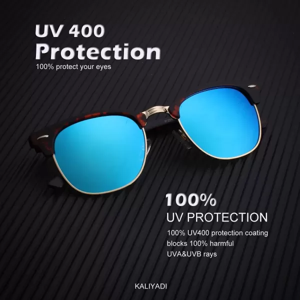 KALIYADI Polarized Sunglasses for Men and Women SemiRimless Frame Driving Sun glasses UV BlockingB102 Pack Matte Tortoise  Blue  Golden Rim  Matte Black
