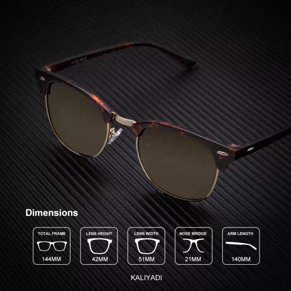 KALIYADI Polarized Sunglasses for Men and Women SemiRimless Frame Driving Sun glasses UV BlockingB122 Pack Matte Tortoise  Brown  Golden Rim  Matte Black
