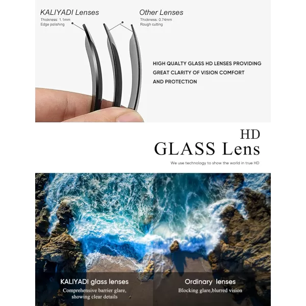 KALIYADI Polarized Sunglasses for Men and Women SemiRimless Frame Driving Sun glasses UV BlockingE1glass Lens  Non Polarized Glossy Black  Black  Gold Rim