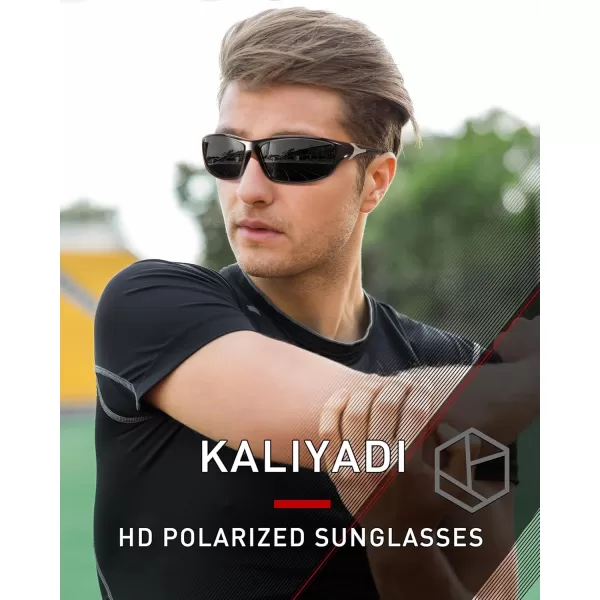 KALIYADI Polarized SunglassesMen Sports Sunglasses Mens Sunglasses Polarized UV Protection for Fishing Driving CyclingA02blackIce BlueRed