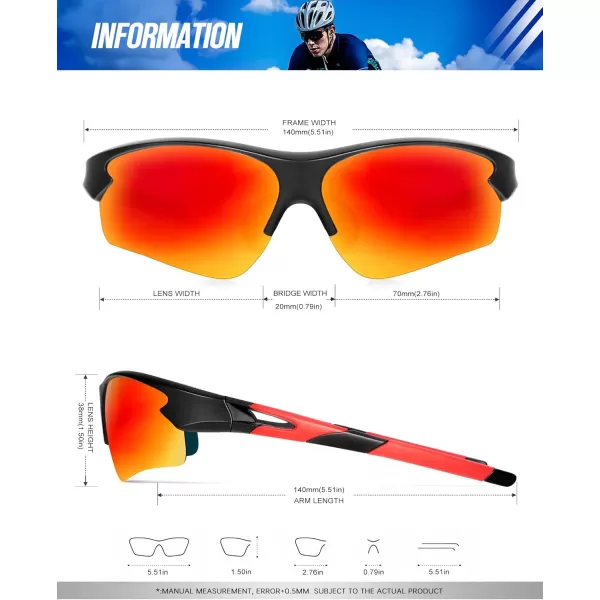 KALIYADI Sports Sunglasses for Men Polarized Sun Glasses for Men Women Youth Baseball Softball with UV Protection3 Packs BlackDark BlueRed