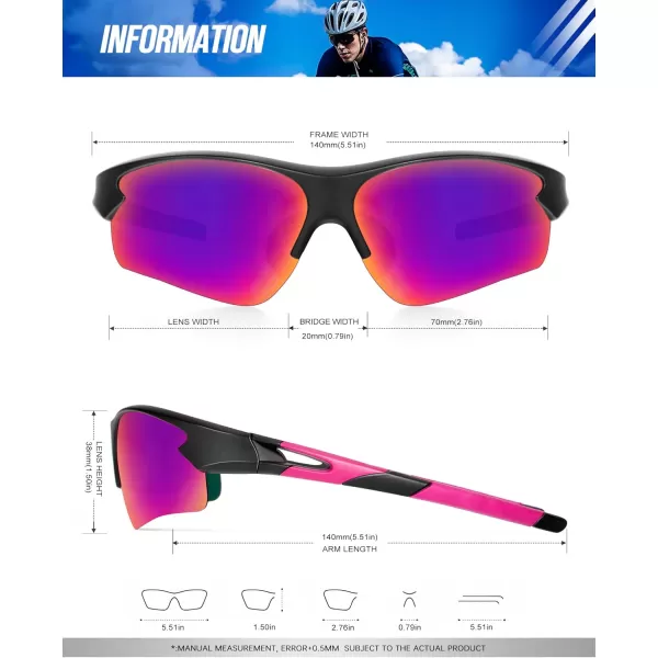 KALIYADI Sports Sunglasses for Men Polarized Sun Glasses for Men Women Youth Baseball Softball with UV Protection3 Packs BlackPurplish RedDark Blue