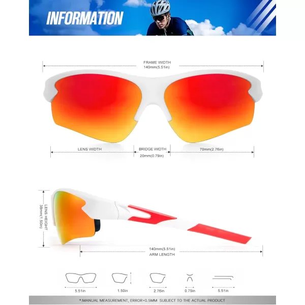 KALIYADI Sports Sunglasses for Men Polarized Sun Glasses for Men Women Youth Baseball Softball with UV Protection3 Packs BlackWhite  RedWhite  Dark Blue