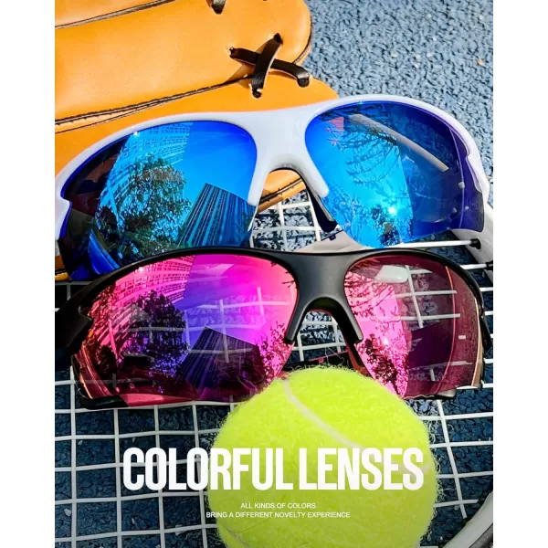 KALIYADI Sports Sunglasses for Men Polarized Sun Glasses for Men Women Youth Baseball Softball with UV Protection3 Packs Matt BlackMatt Transparent GreyMatt Transparent Grey Green