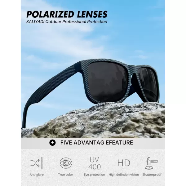 KALIYADI Sunglasses Men Polarized Sun glasses for Mens Womens Classic Matte Black Frame UV Protection 3pack3 Pack Black Stripes Frame  BlackBlackBlack