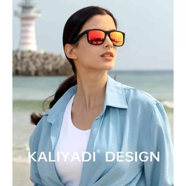 KALIYADI Sunglasses Men Polarized Sun glasses for Mens Womens Classic Matte Black Frame UV Protection 3pack3 Pack Black Stripes Frame  BlackIce BlueRed