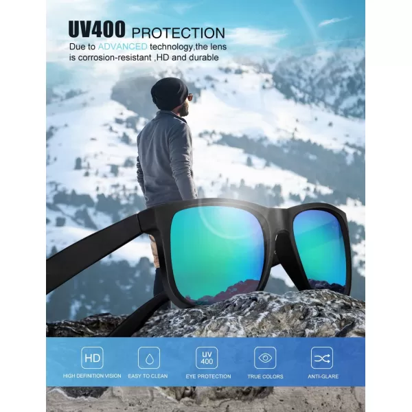 KALIYADI Sunglasses Men Polarized Sun glasses for Mens Womens Classic Matte Black Frame UV Protection 3pack3 Pack BlackBlackGreen