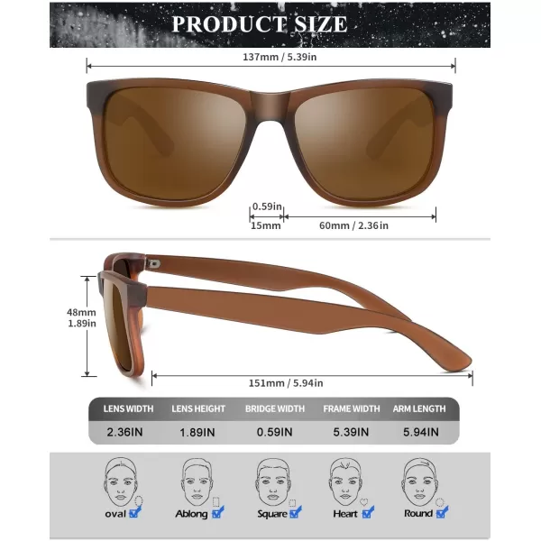 KALIYADI Sunglasses Men Polarized Sun glasses for Mens Womens Classic Matte Black Frame UV Protection 3pack3 Pack BlackBrownTortoise G15